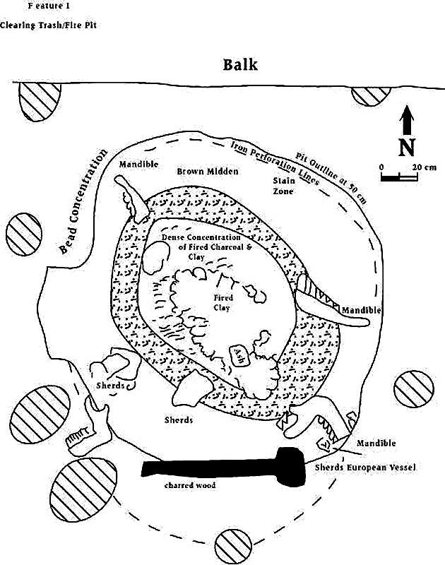 Plan map of the upper part of Feature 1