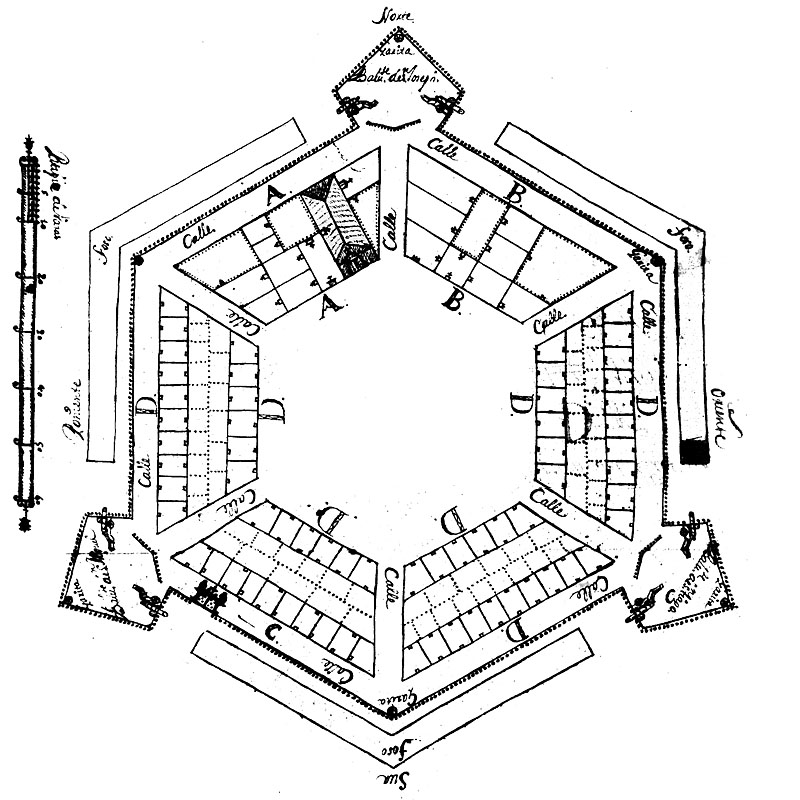 1720 Architects plan for the presidio at Los Adaes