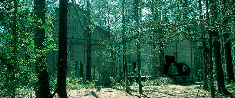 Photo of the dilapidated concrete walls that once enclosed the Aldridge boiler engine room