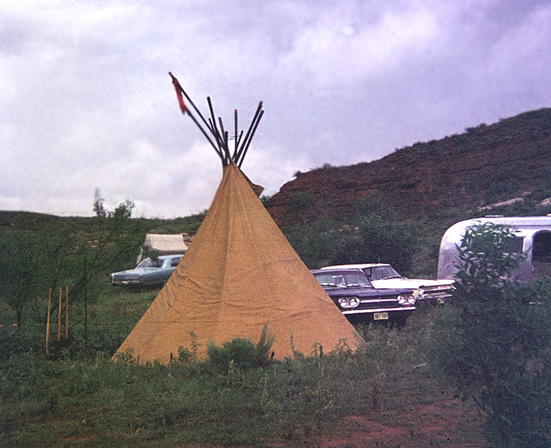 Dr. Jack Hughes' Teepee, a familiar site at many TAS field schools.