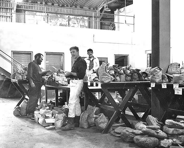 University of Texas graduate students sort artifacts and samples from Arenosa