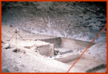 Excavations in center of shelter in October, 1963.  Photo probably taken by Dave Dibble.