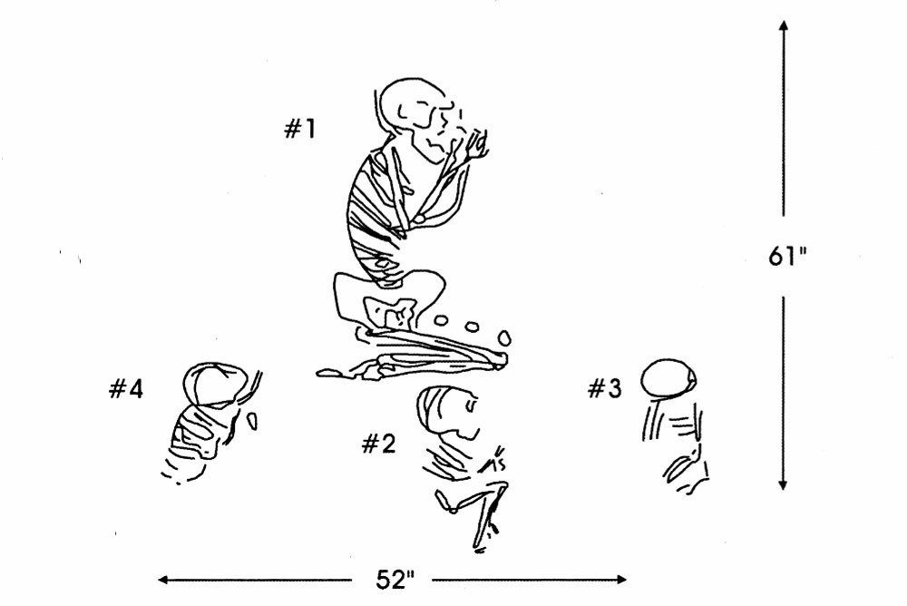 illustration of the burials at the Cayo del Oso cemetery