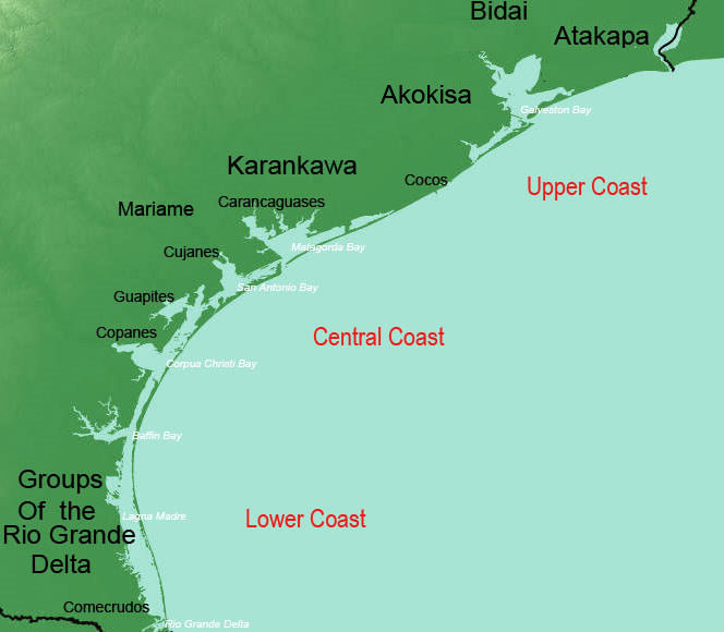 Map of approximate locations of Native groups