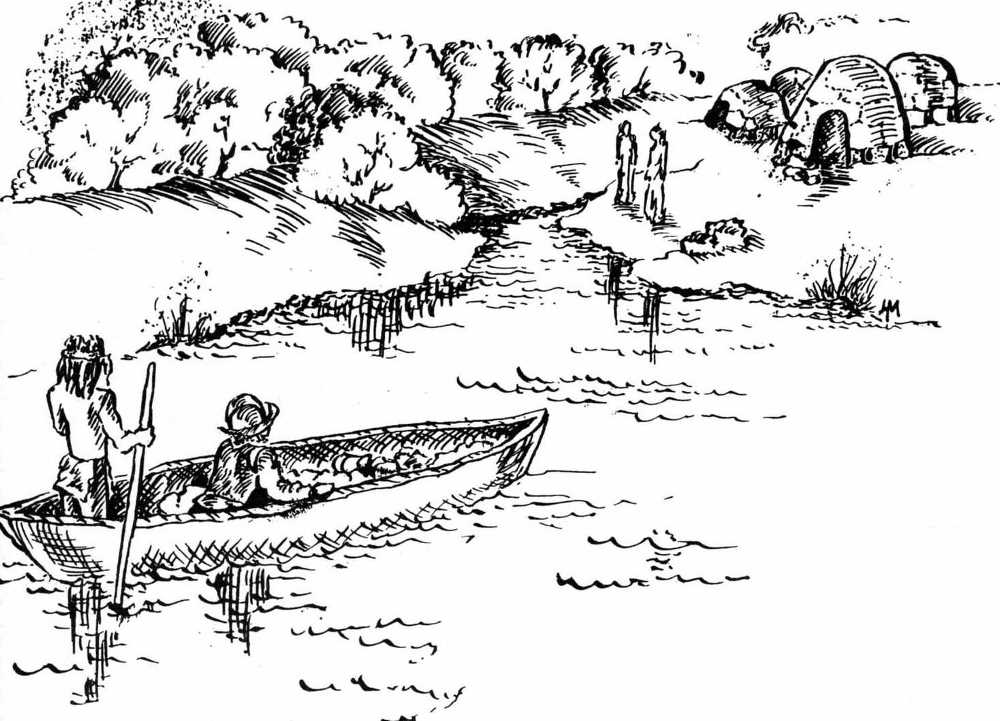 illustration of travelling up the lower Trinity River