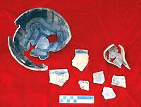 Partial El Paso Polychrome jar or olla and a fragmentary ladle from Firecracker.