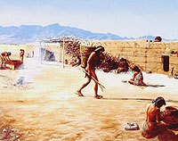 Sedentary pueblo villagers.