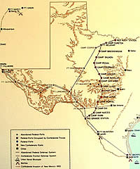 map of Texas during the Civil War