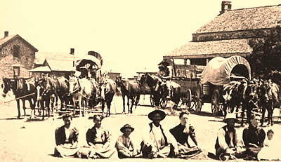 pioneers resting at Ft. Concho