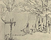 sketch of an encampment on the Leona