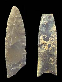 Two of many Clovis points from the Gault site.