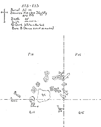 field drawing of human remains