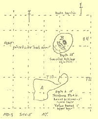 A rough field sketch of two unusual features of fire-baked clay