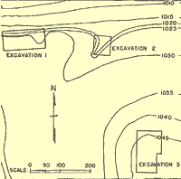 Contour map of the Harrell site