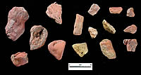 Brightly colored hematite stones