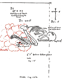 drawing of a single interment