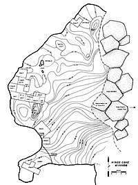 map of Hinds Cave