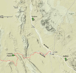 Aerial mosaic of the confluence of the Rio Conchos and the Rio Grande