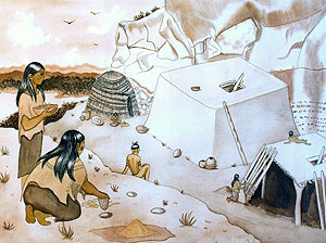 Artist’s depiction of a cluster of La Junta pithousess