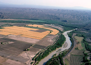 Aerial view of the Rio Grande looking north just above (upstream) from the Polvo site