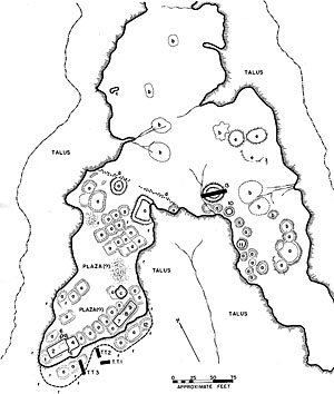 illustration of reconstructed village layout of Loma Alta,