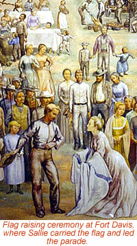 painting of the flag raising ceremony