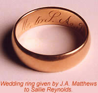 photo of Sallie's wedding ring