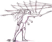illustration of person throwing an atlatl