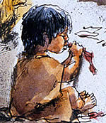 child eating jerky
