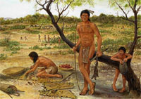 Painting of Hunters and Gatherers