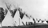 photo of tipis in a row