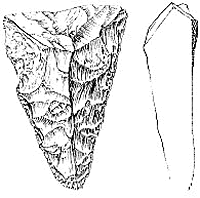 drawing of unifacial Clear Fork Tool