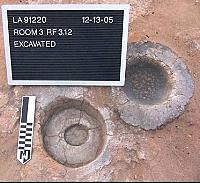 Photo of collared and plastered floor hearths.