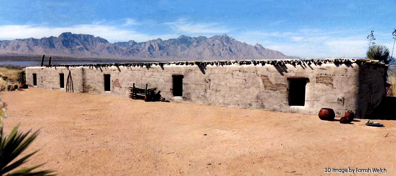 Aerial view of Madera Quemada pueblo following excavation.