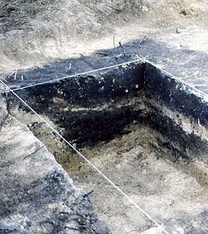 Image of the north end of Feature 9 after excavation.