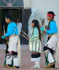 photo of a Tigua social dance following Novena mass