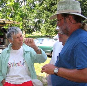 photo of Dr. Dee Ann Story at the Pine Tree Mound site in August 2004 