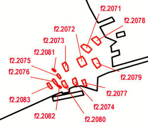 Map of one of the two cemeteries at Pine Tree Mound