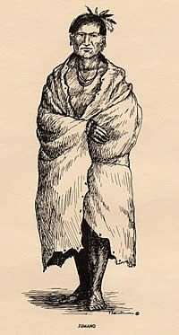 drawing of Jumano Indian