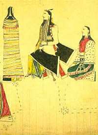 drawing of courting scene