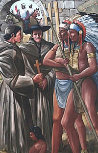 mural  depicting life at Presidio San Sabá