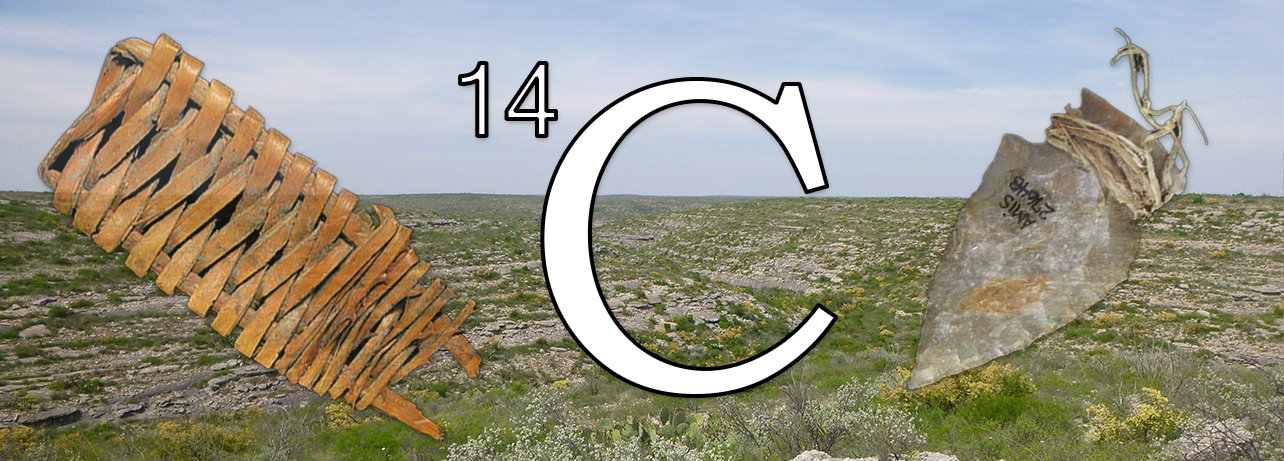 digital collage: a photograph of a desert canyon environment superimposed by the text