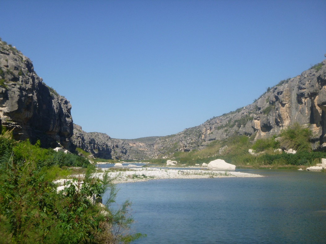 photo showing river and canyon walls