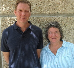 Photo of Prewitt graphics designers Sandy Hannum and Brian Wootan 