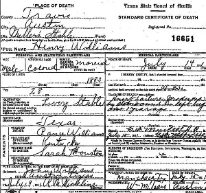 Image of death records of the Williams children