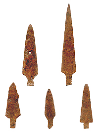 Metal arrow points used by the Southern Plains Indians. Photo courtesy of the Texas Historical Commission.