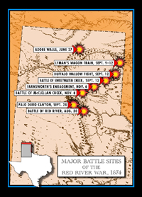 Major battles of the Red River War Courtesy of the Texas Historical Commission. 