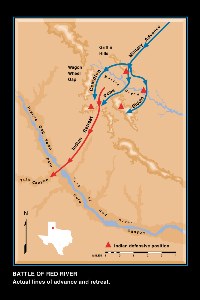 Lines of U.S. Army advance and Indian retreat at the Battle of Red River site. Photo courtesy of the Texas Historical Commission.