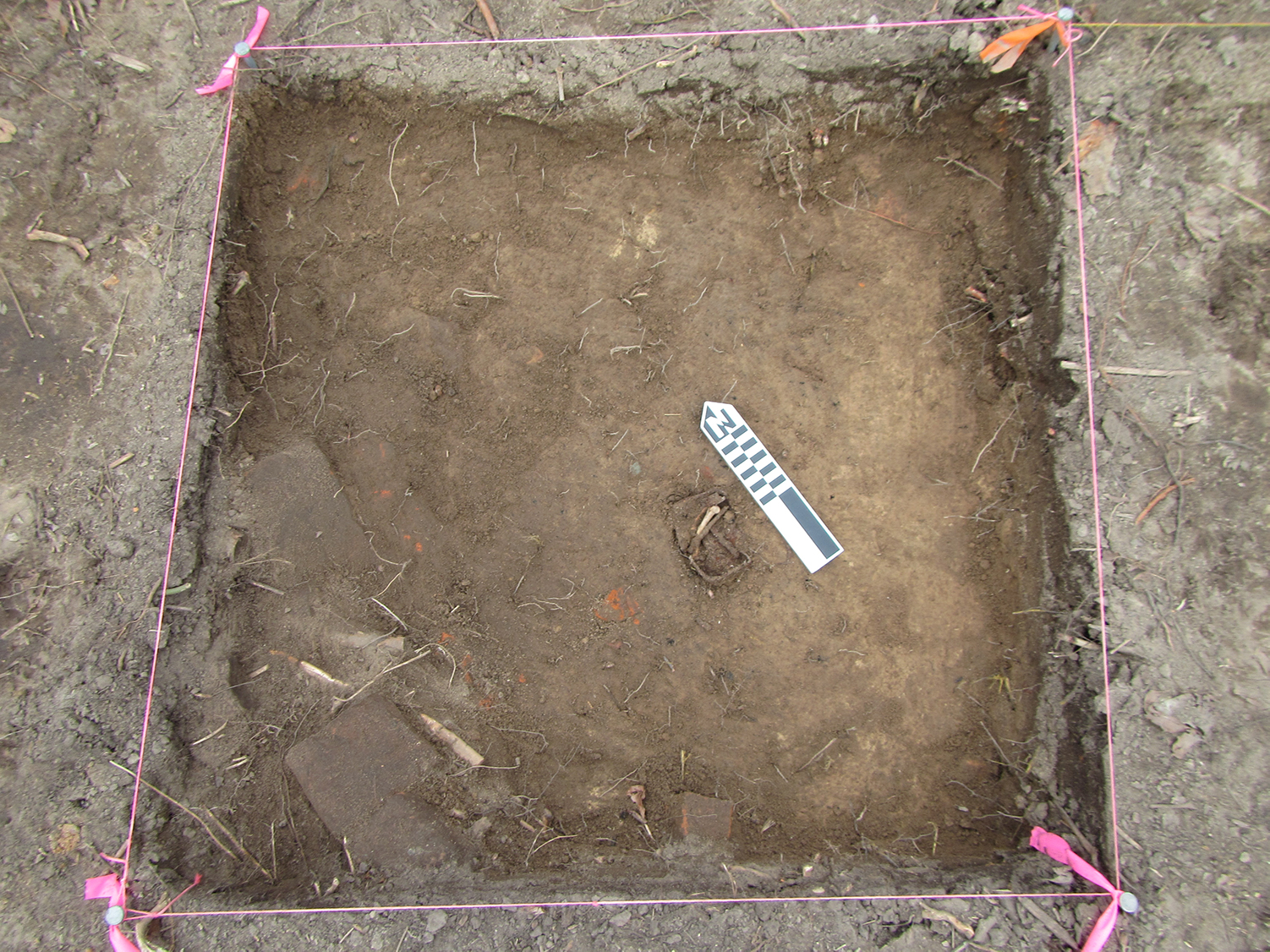 color photo of rusted metal can as exposed by excavation