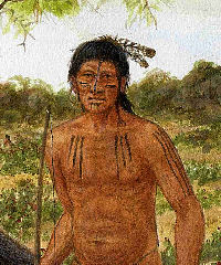 Painting of a Coahuiltecan man